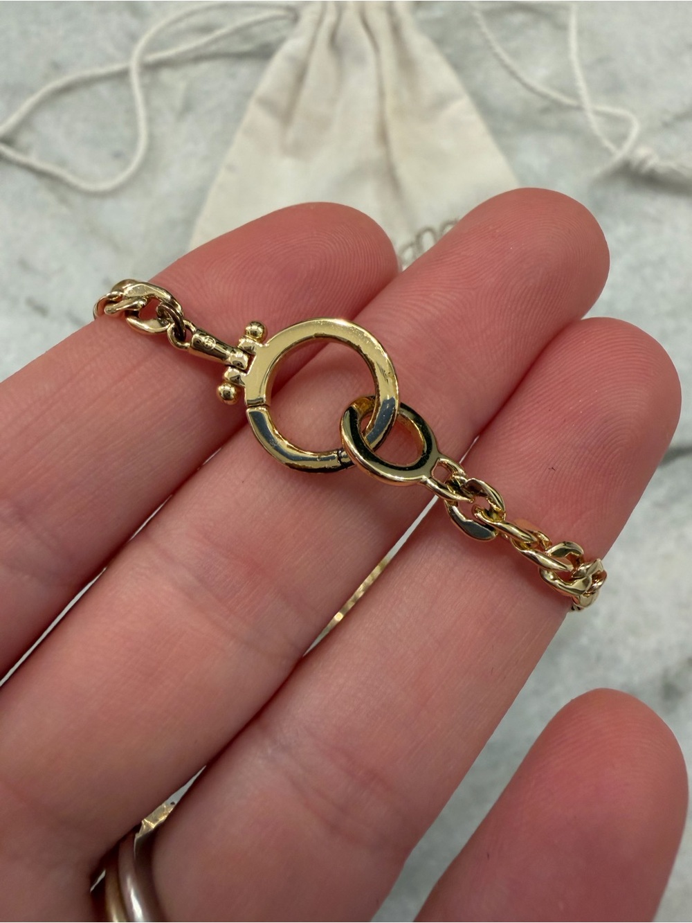 Gorjana Gold Chain Necklace with Toggle Ring - Picture 2 of 4